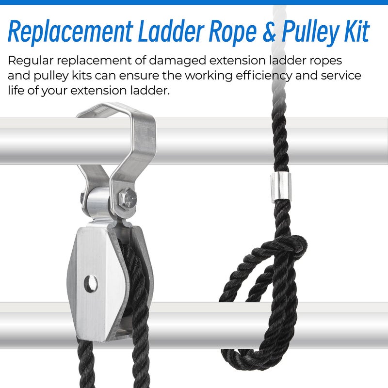 Sconva Extension Ladder Rope & Pulley Kit Compatible with Werner Aluminum Extension Ladder & Fiberglass Extension Ladders, Includes 31-12 Pulley & AC30-2 Rope - Image 5